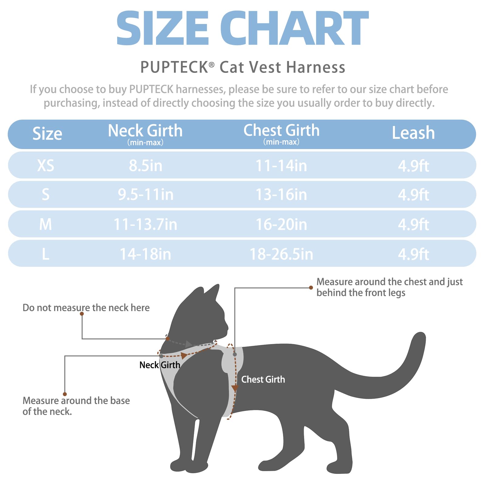 PUPTECK Correa de gato de 150 cm para paseos cómodos y controlados.