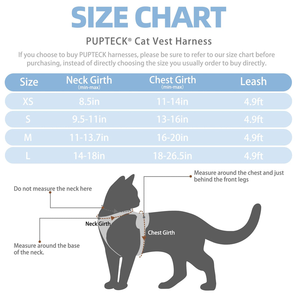 PUPTECK Correa de gato de 150 cm para paseos cómodos y controlados.