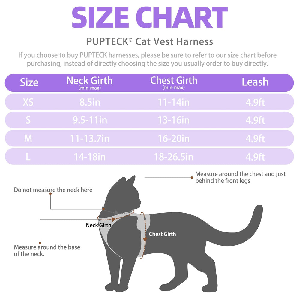 PUPTECK correa-gato-longitud-1-5 m para paseos seguros