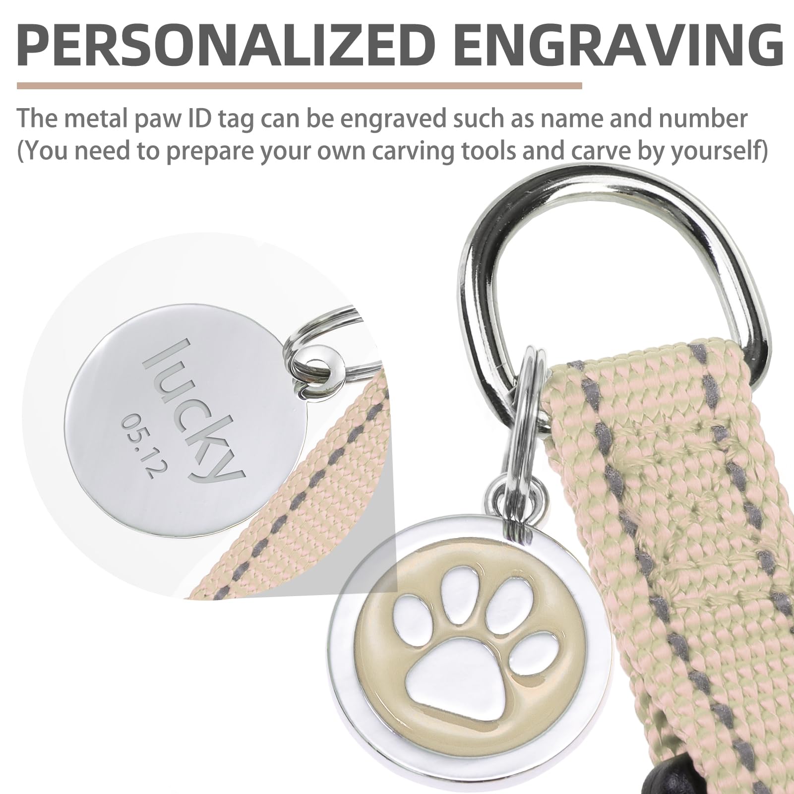 Etiqueta ID metálica DIY Pupteck, personaliza con nombre de tu mascota.