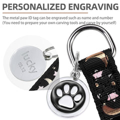 PUPTECK etiqueta de identificación metálica con diseño de pata personalizable.