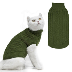 PUPTECK suéter de gato invierno, vista frontal, mantiene al gato cálido.