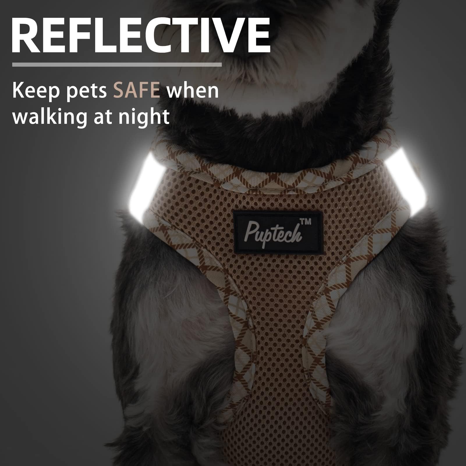 PUPTECK arnés con seguridad triple para mayor control.