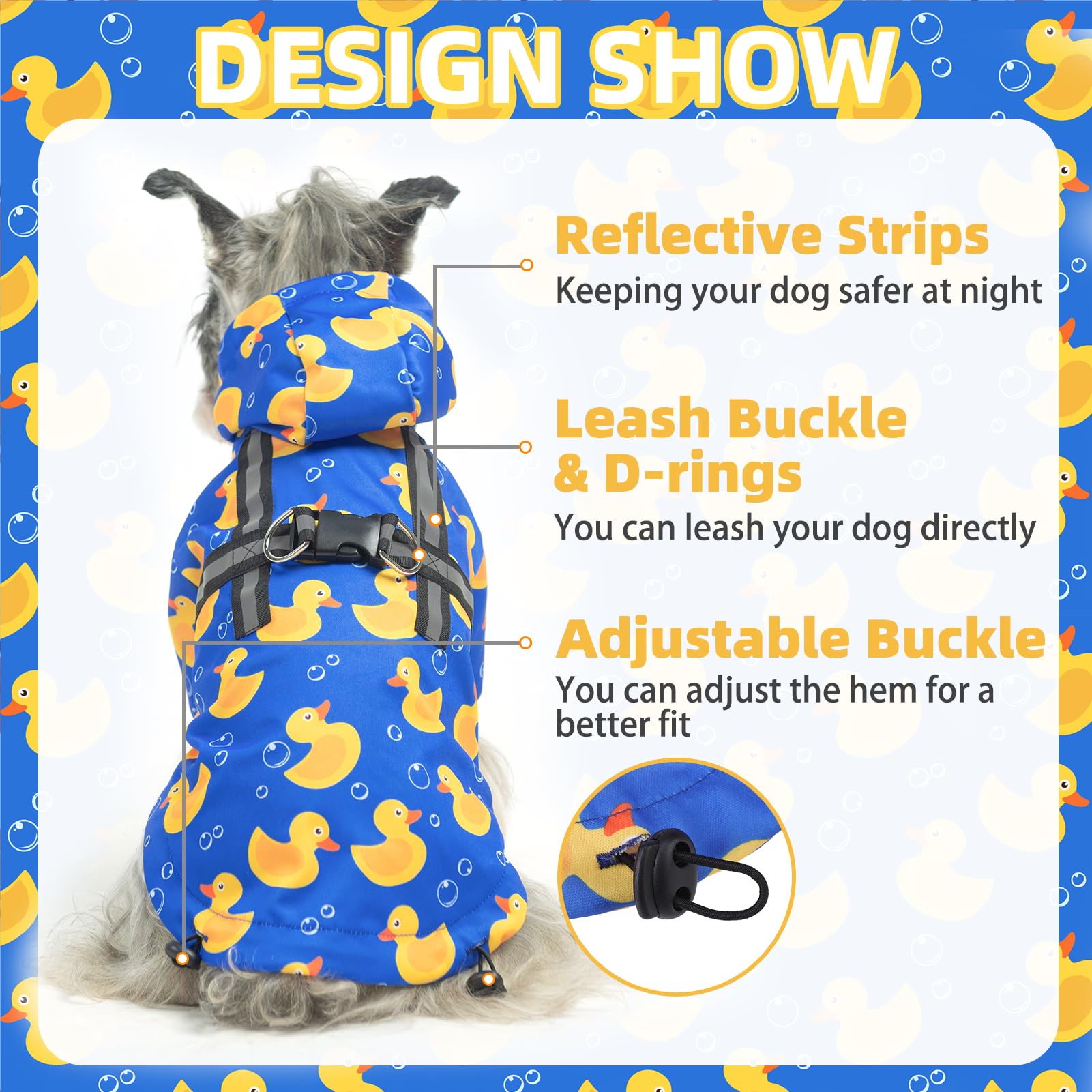 PUPTECK chubasquero con capucha reflectante mejora la visibilidad en la oscuridad