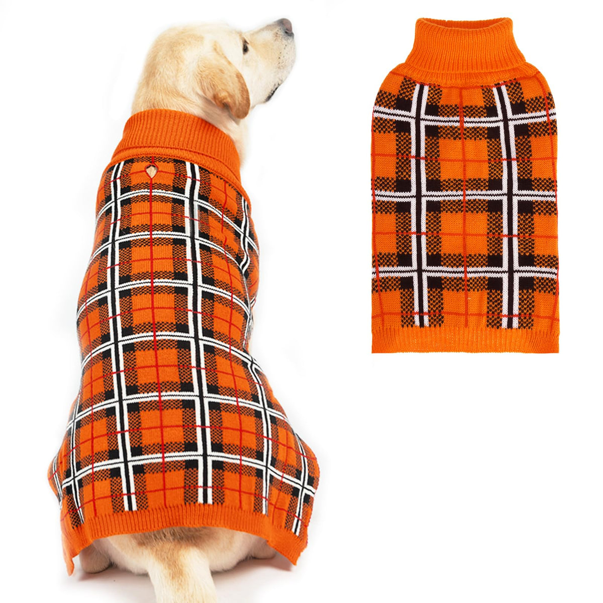 Sudadera pupteck para perros con cuadros otoñales, ideal para paseos