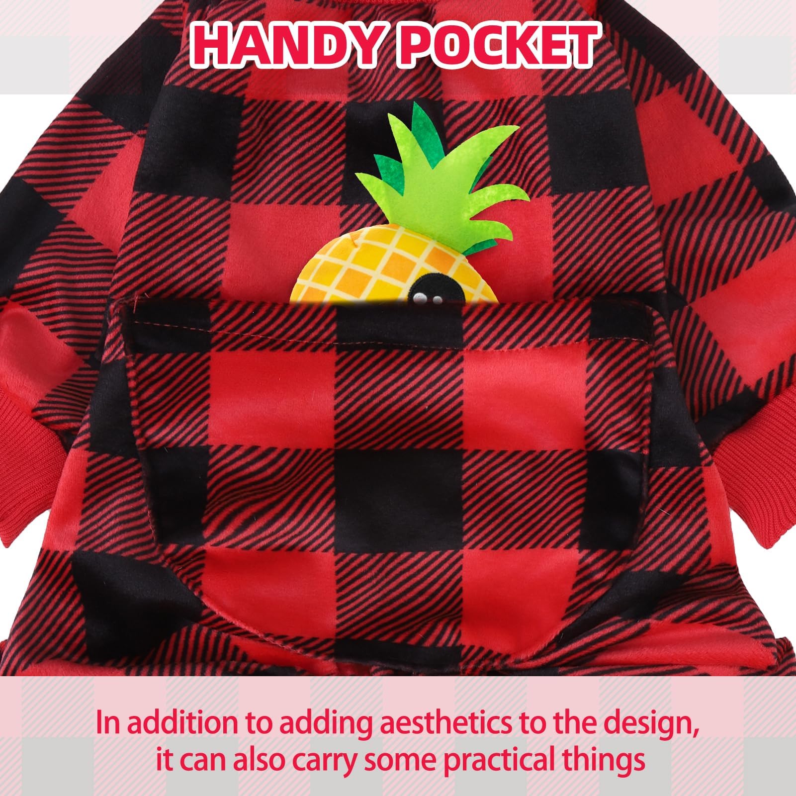 PUPTECK pijama perro bolsillo trasero decorativo, práctico para snacks.