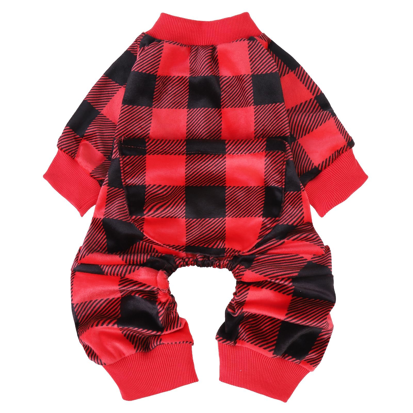 PUPTECK pijama perro suave felpa, vista frontal para comodidad diaria.