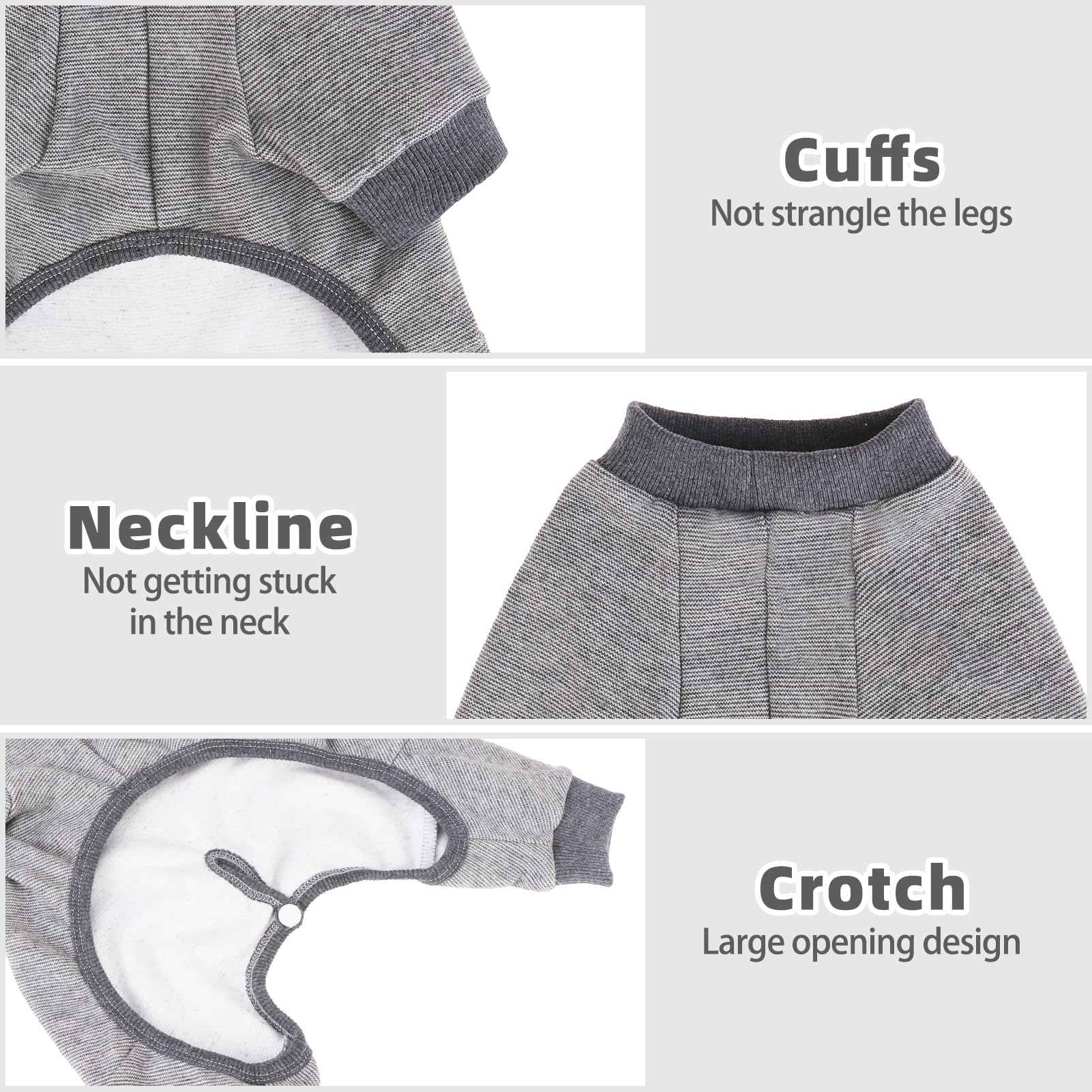 PUPTECK pijama para perros: orificio para cola y libertad de movimiento.