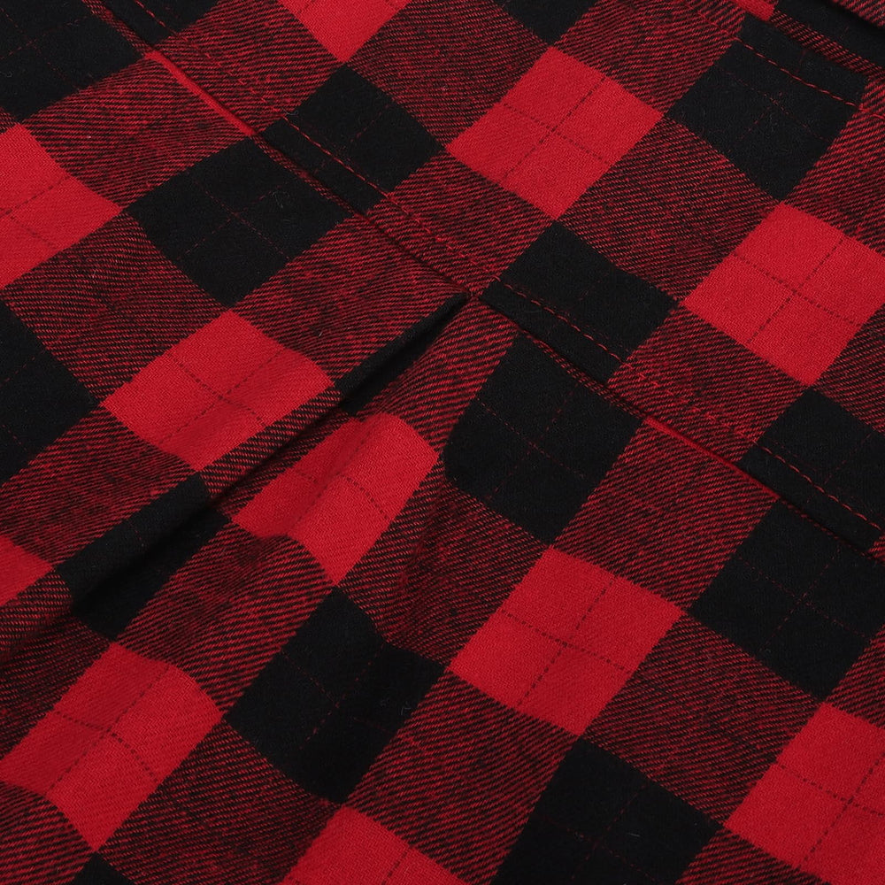 PUPTECK camisa plaid roja para perro, uso diario seguro para salidas.