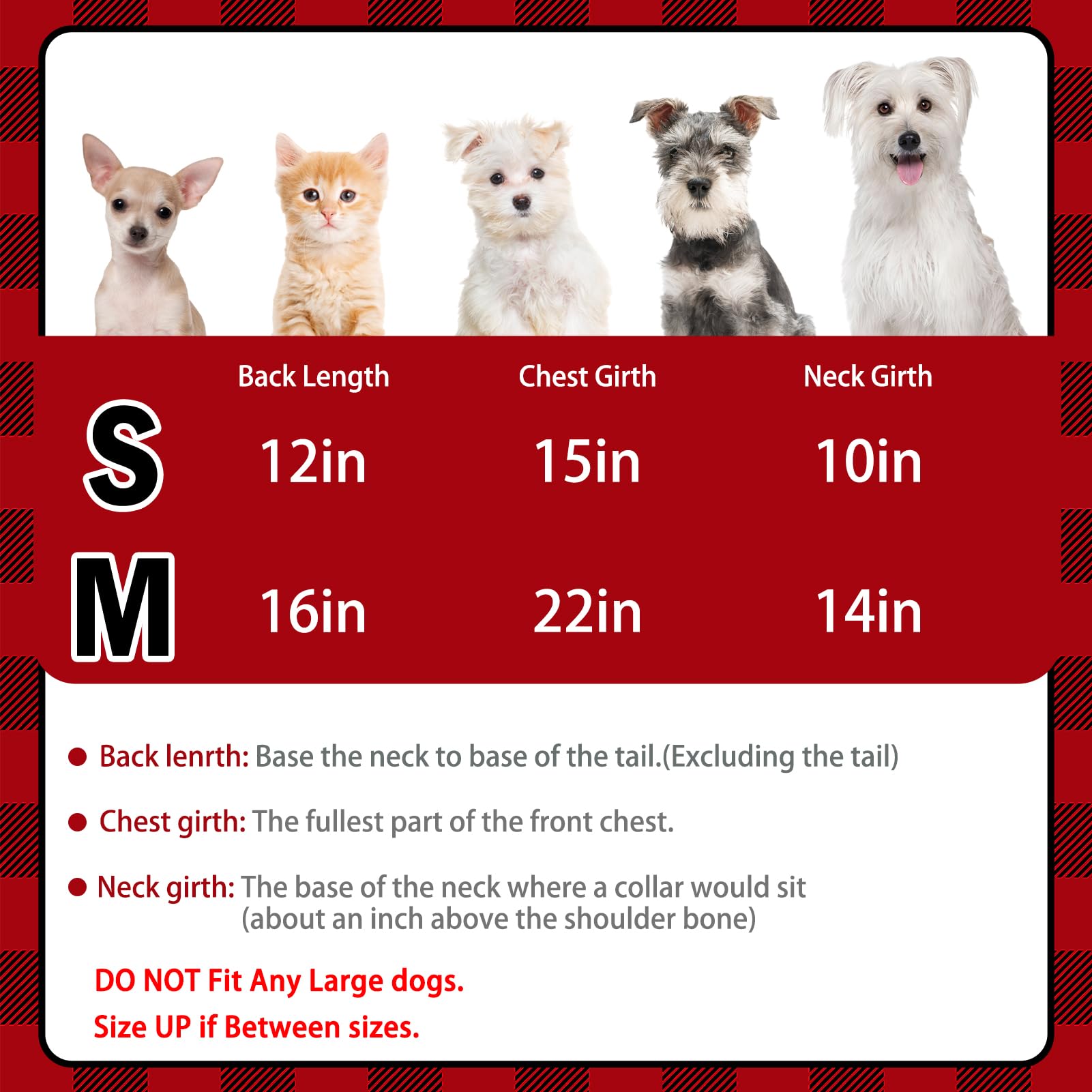 PUPTECK camisas plaid roja para perro, detalle de cuadros, ajuste suave.