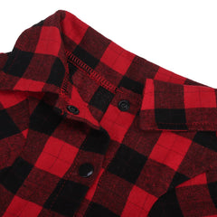 PUPTECK camisa plaid roja para perro, fácil de colocar.