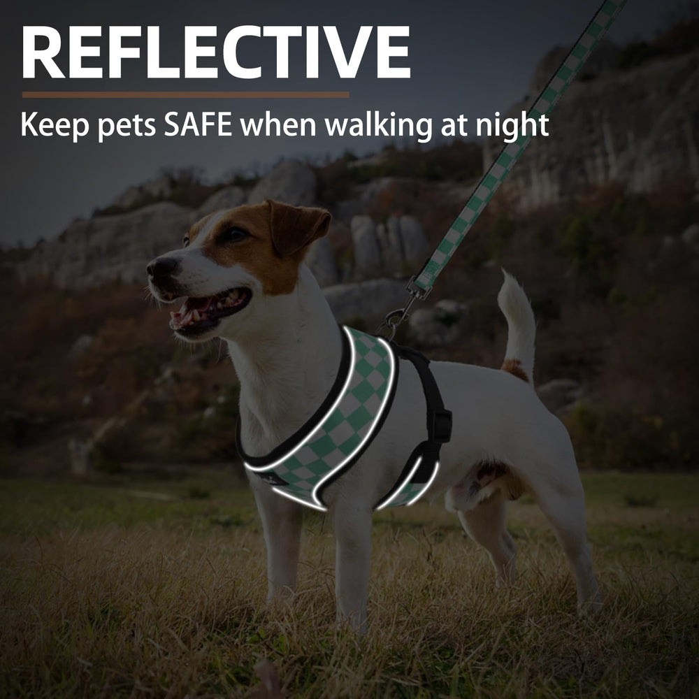 PUPTECK kit paseo coordinado verde-blanco para salidas seguras