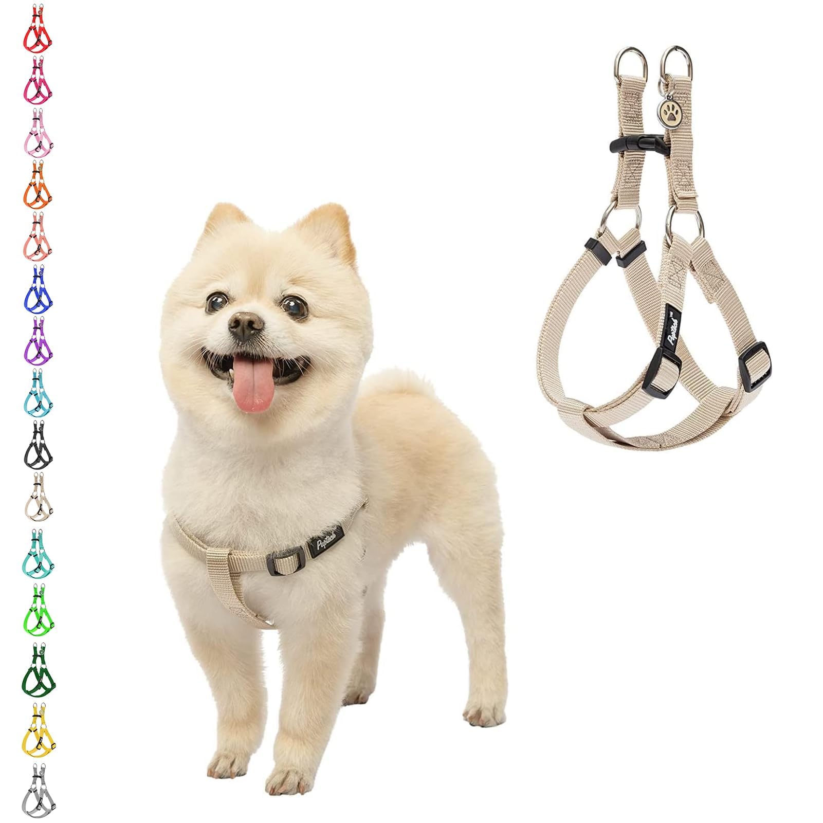 PUPTECK arnés sin tirón frontal, control cómodo en paseos.