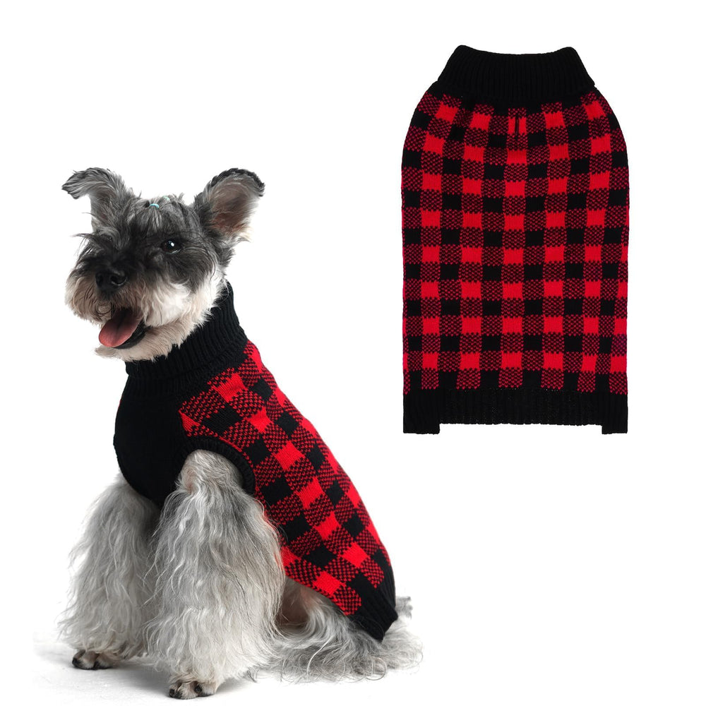 PUPTECK sudadera para perro de cuadros clasico, mantiene calor en paseos fríos.