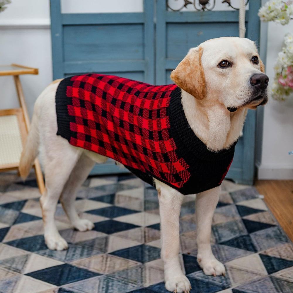 PUPTECK suéter para perro diseño a cuadros, estilo clásico