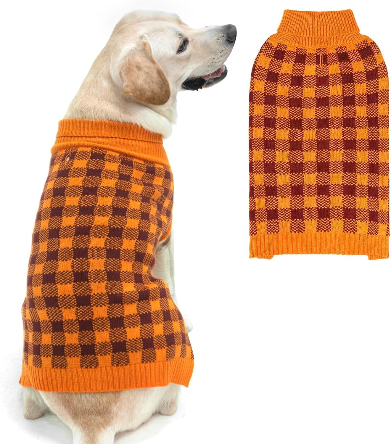 PUPTECK suéter para perros con plaid frente, ideal para paseos fríos y con estilo