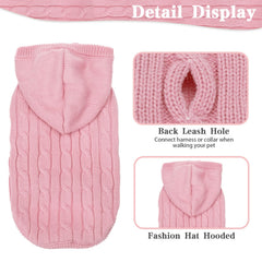 PUPTECK suéter de punto rosa con capucha, cómodo y flexible