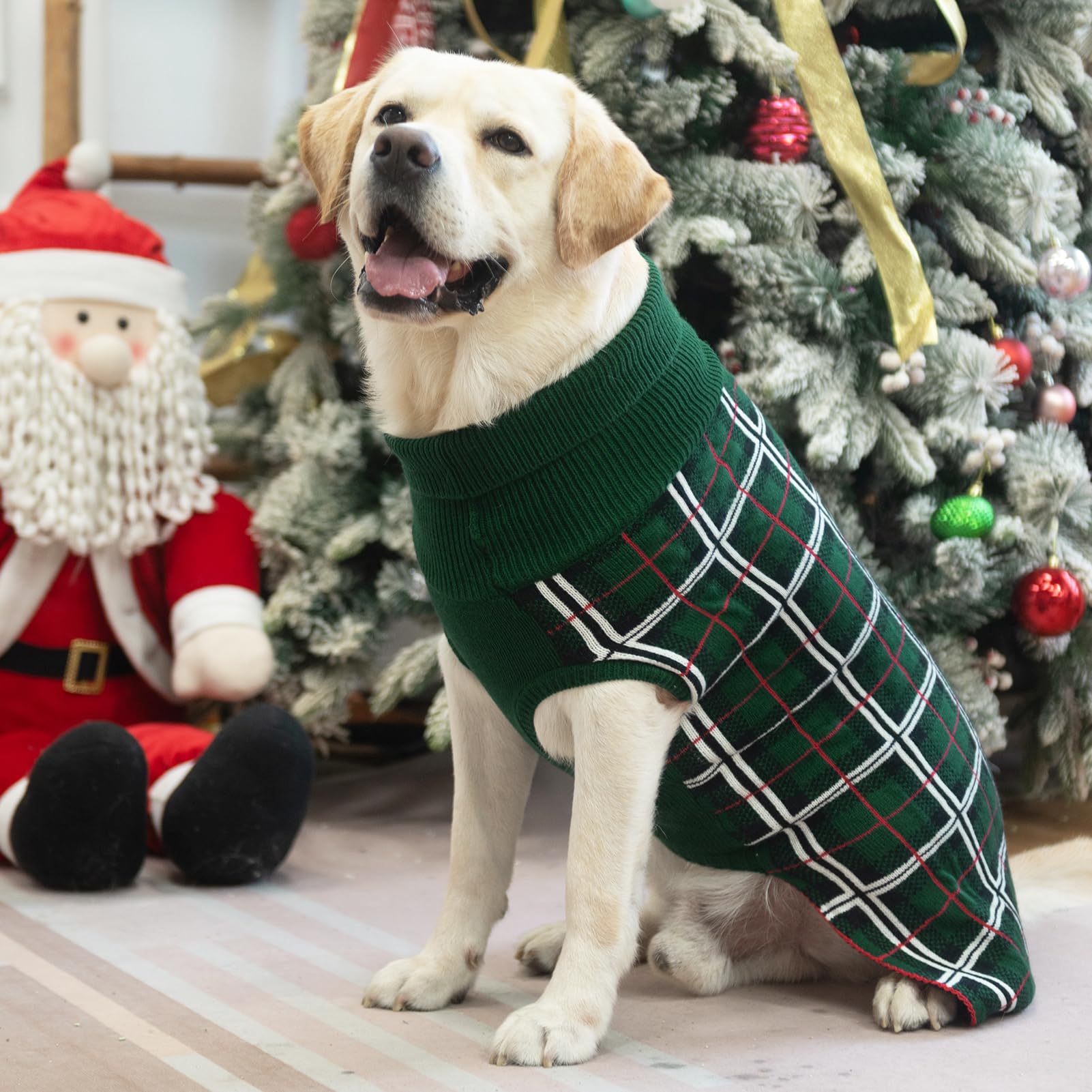 PUPTECK diseño clásico de cuadros verde, adecuado para salidas especiales.