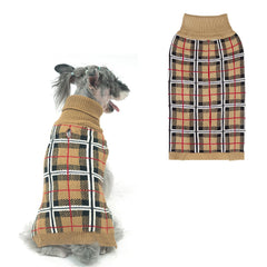 Suéter Pupteck para perro grande con diseño a cuadros, cálido y cómodo para paseos.