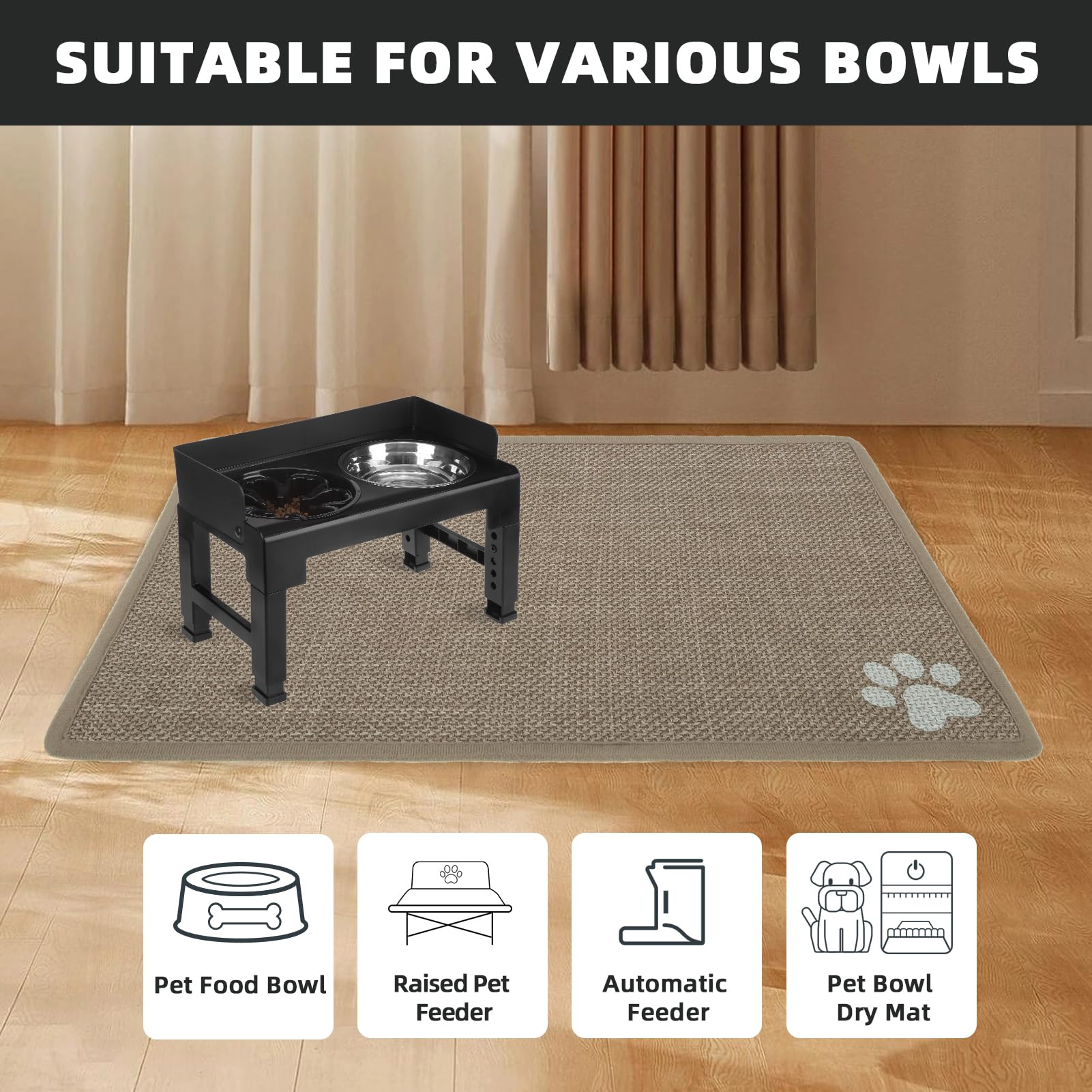 PUPTECK tapete absorbente y lavable para casa, derrames fáciles de limpiar.
