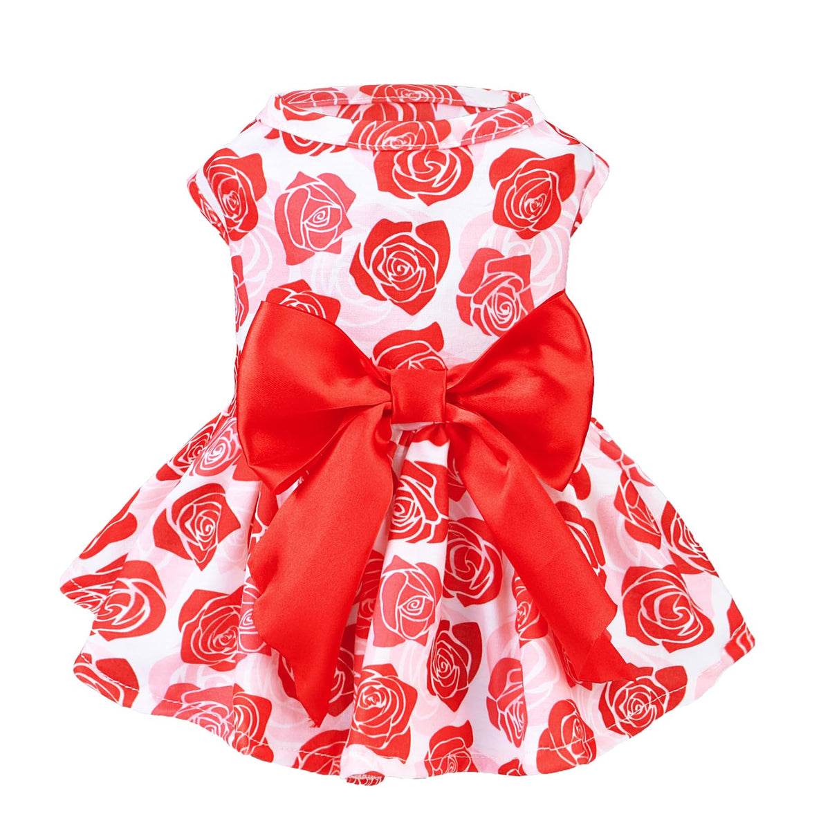 PUPTECK vestido de boda para perro rosa XS visto desde el frente, elegante.