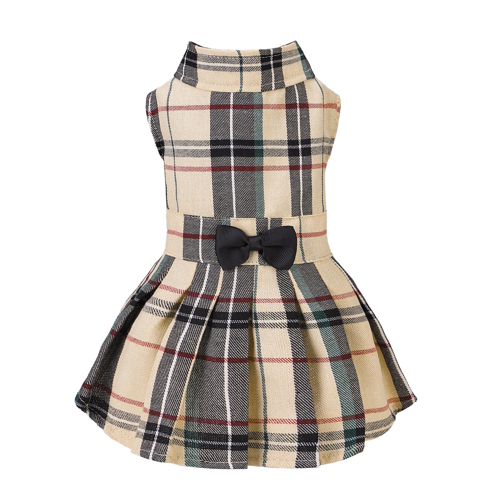 PUPTECK vestido plaid clásico para perro, cómodo para uso diario.