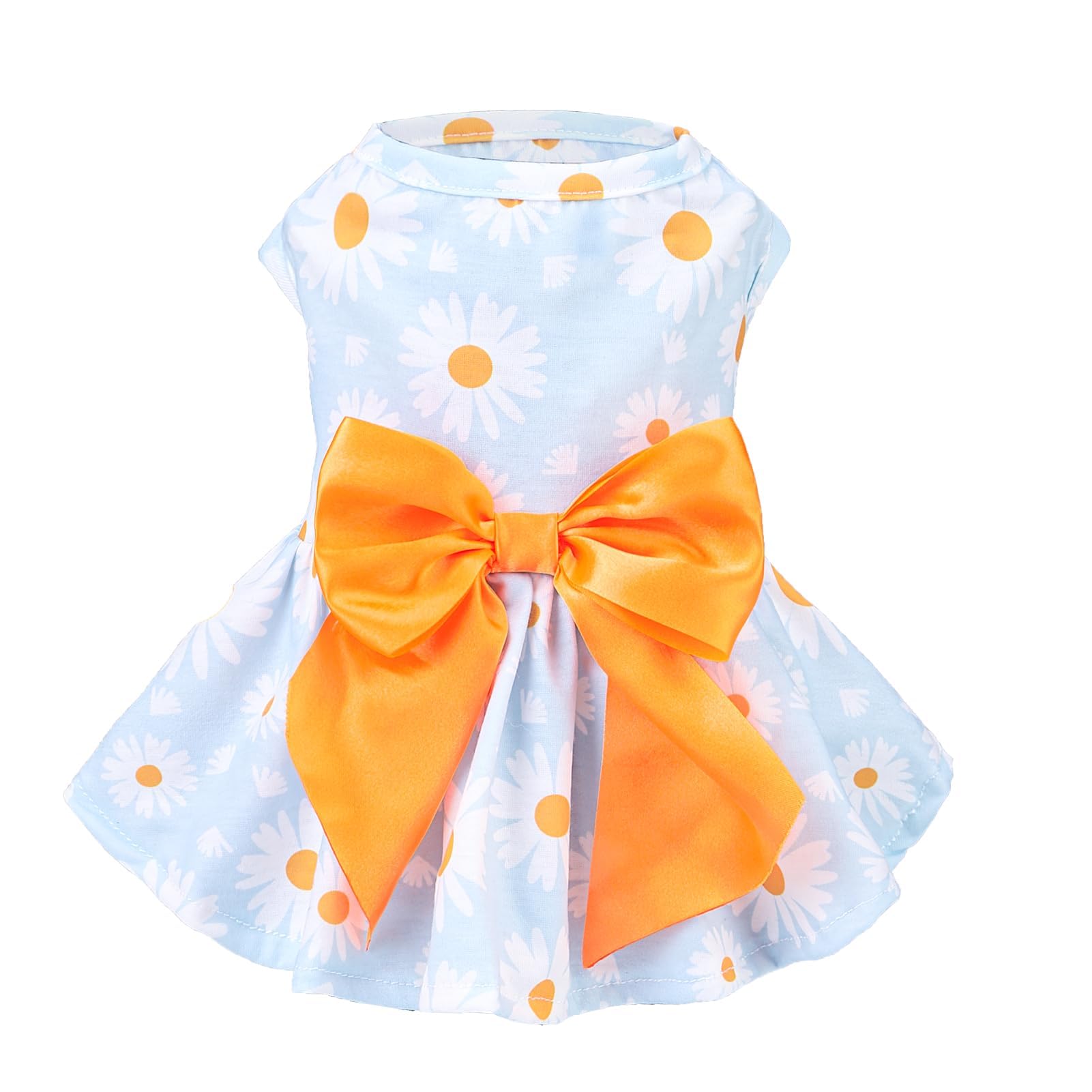 Vestido floral para perro PUPTECK Margarita tamaño L, cómodo para salidas de primavera