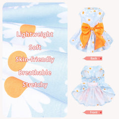 Vestido para perro margarita de PUPTECK, diseño floral para fiestas y paseos