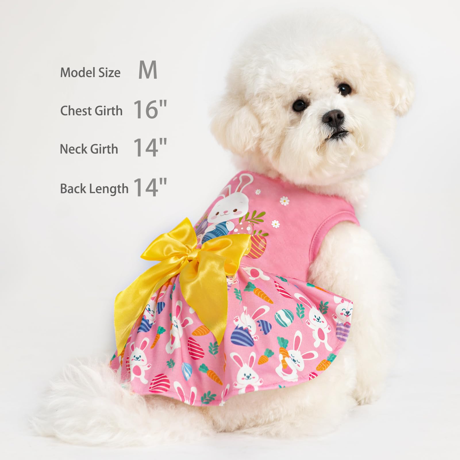 Pupteck vestido verano perro, tela ligera y transpirable para comodidad.