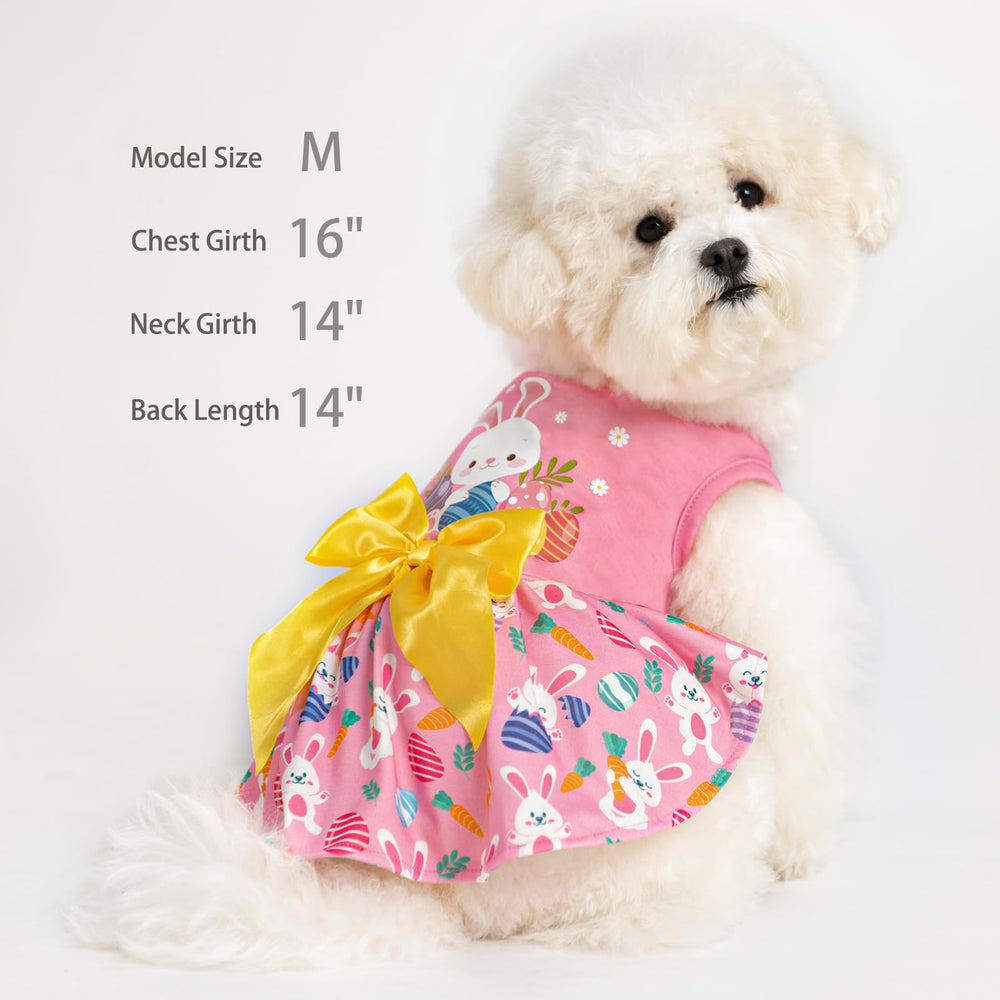 Pupteck vestido verano perro, tela ligera y transpirable para comodidad.