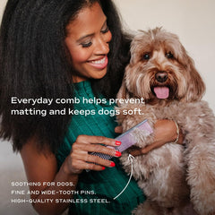 Pupwell: peine para perros con dientes redondeados que peinan con suavidad.