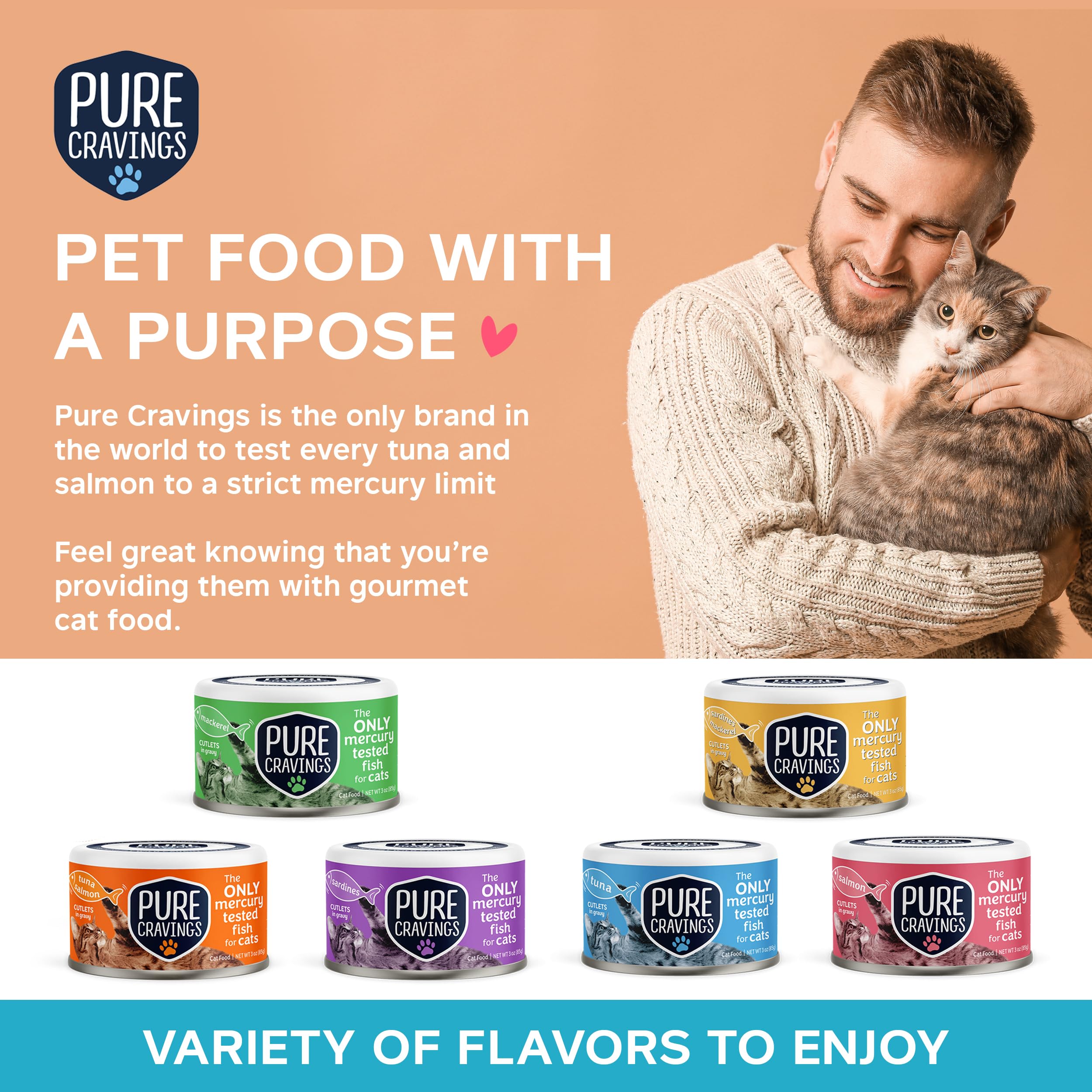 Pure Cravings presentación de 12 latas, conveniencia para la alimentación diaria