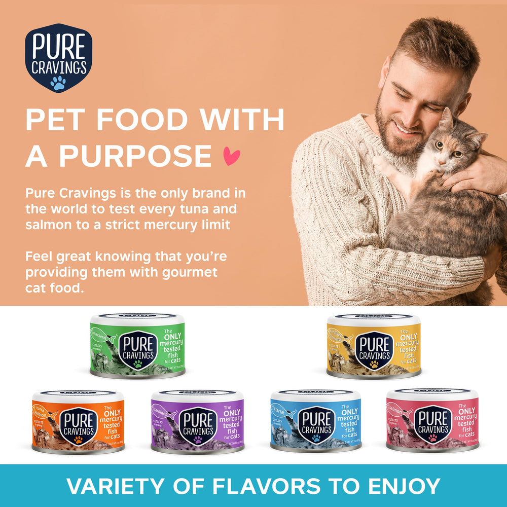 Pure Cravings presentación de 12 latas, conveniencia para la alimentación diaria
