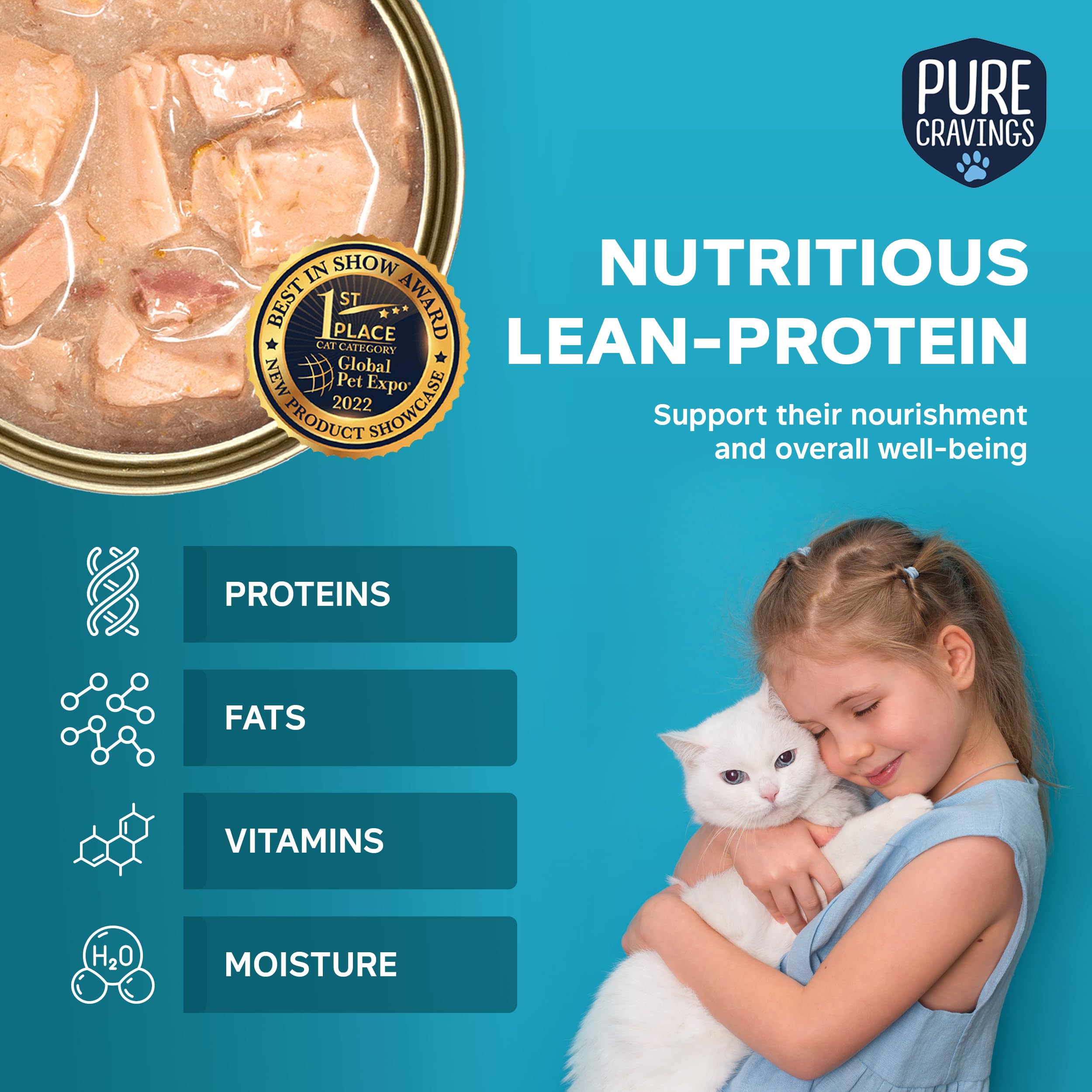 Pure Cravings proteínas magras para gatos, comida húmeda de calidad