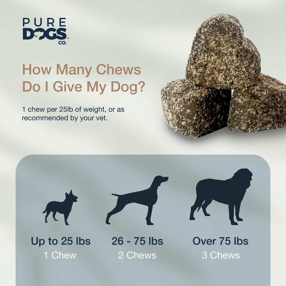 Pure Dogs Hip y Joint: ingredientes clave como glucosamina y mejillón
