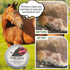 Pure Sole Hoof Wax: en grietas, sella hendiduras y evita filtraciones.