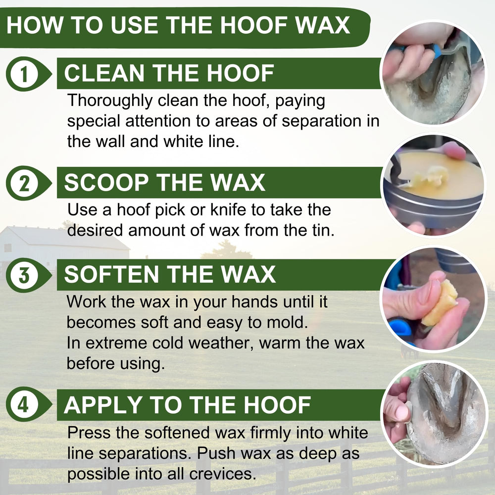 Pure Sole Hoof Wax: sellado de cavidades para evitar humedad en el casco.