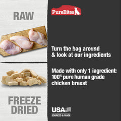 PureBites etiqueta nutricional muestra un snack proteico
