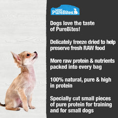 PureBites Mini cordero snack premiando en dietas
