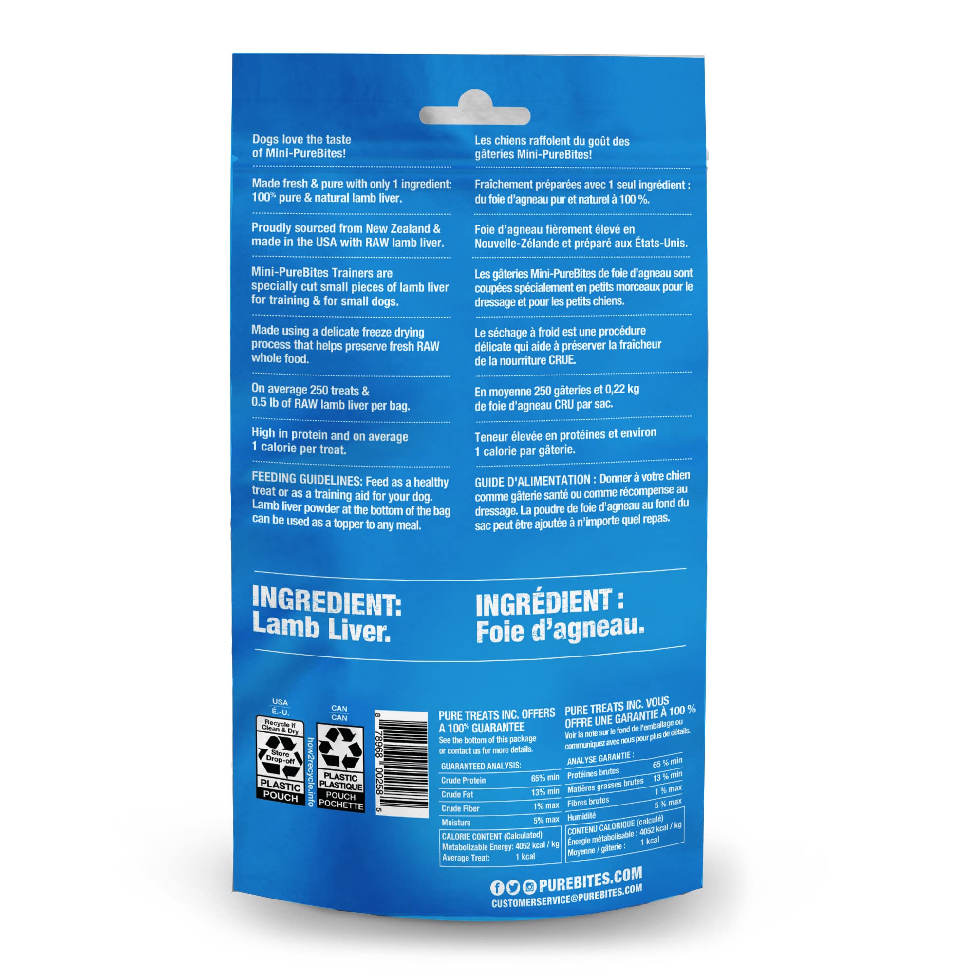 PureBites Mini cordero trocitos para perros pequeños y proteínas