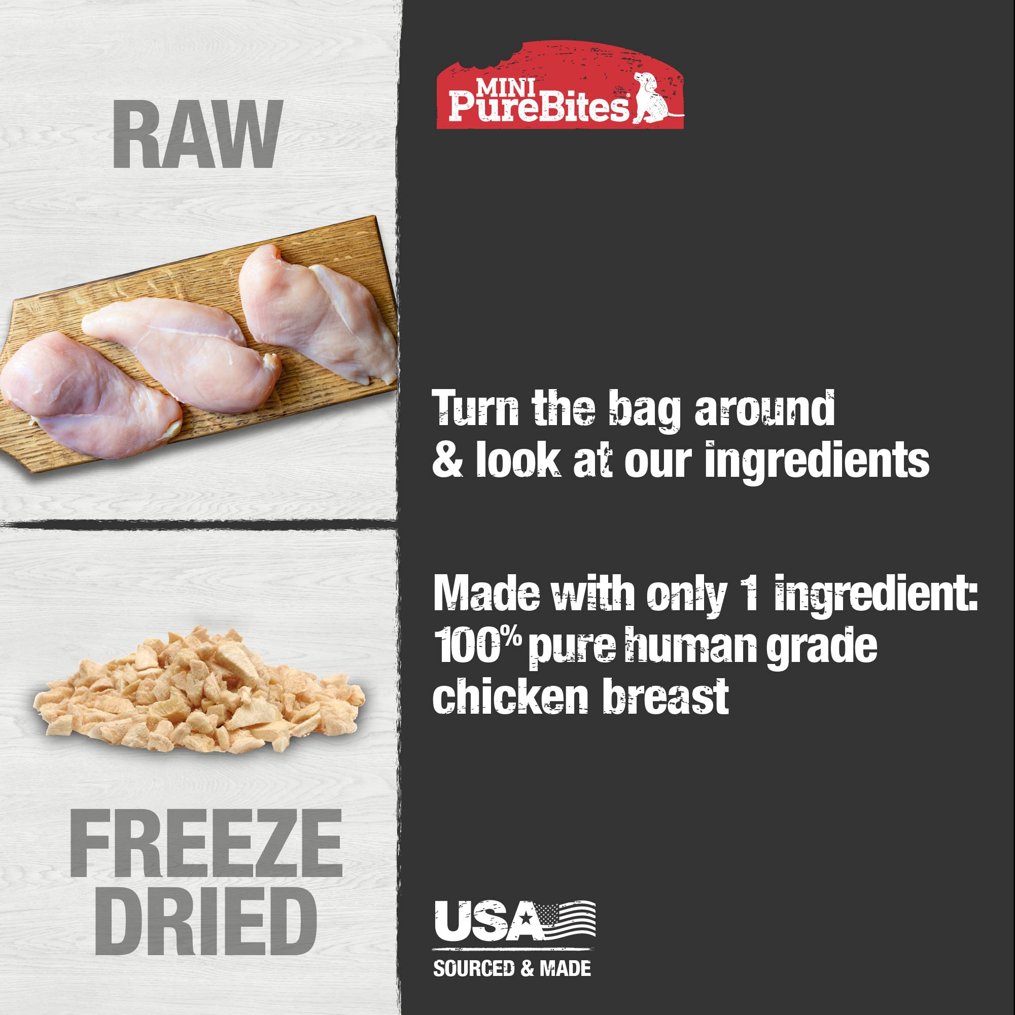 PureBites Mini Pollo, trocitos pequeños, aptos para entrenamiento o perros pequeños