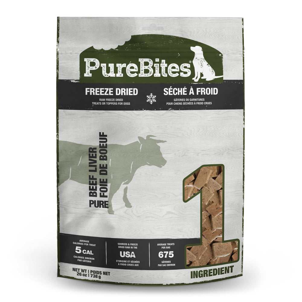 PureBites Premios de res liofilizados, snack premium para entrenamiento y pelaje saludable.