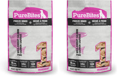 PureBites salmón deshidratado para perros, paquete doble, snack natural.