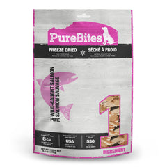 PureBites Salmón liofilizado en bolsa, fuente de proteína de alto valor para perros.