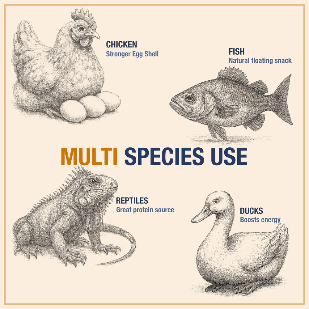 PureGrubs uso multipiespecie para aves, reptiles y peces.