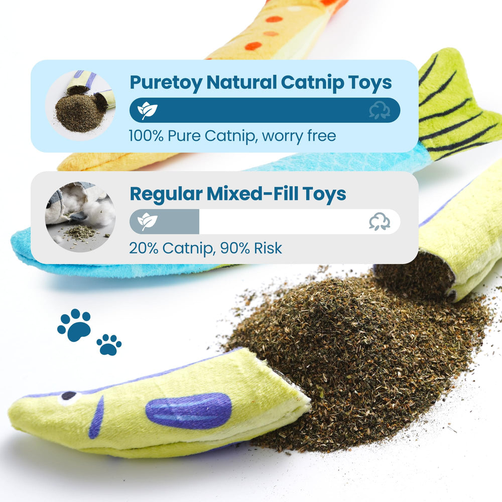 Puretoy Catnip: juguete con sonido crinkle para estimular la caza.
