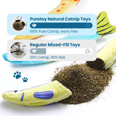 Puretoy Catnip: juguete con sonido crinkle para estimular la caza.