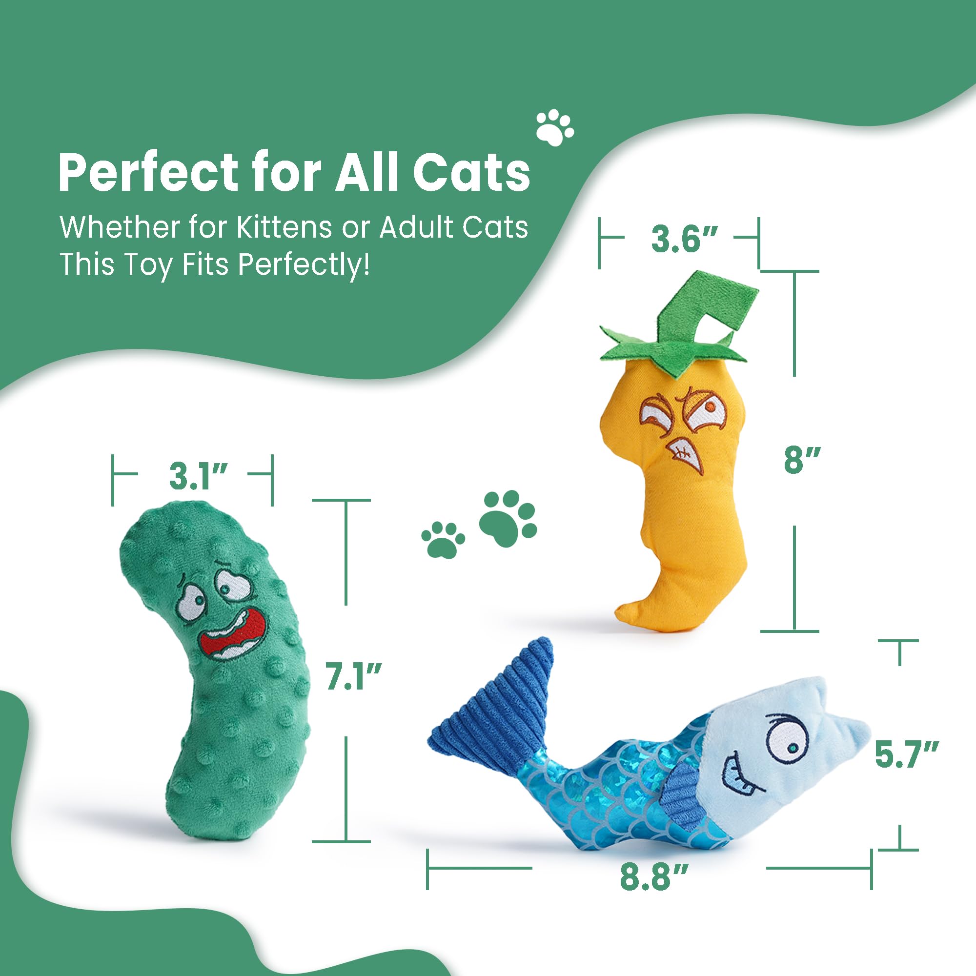 PURETOY Catnip Toys Set conjunto, muestra juguetes ideales para gatitos.