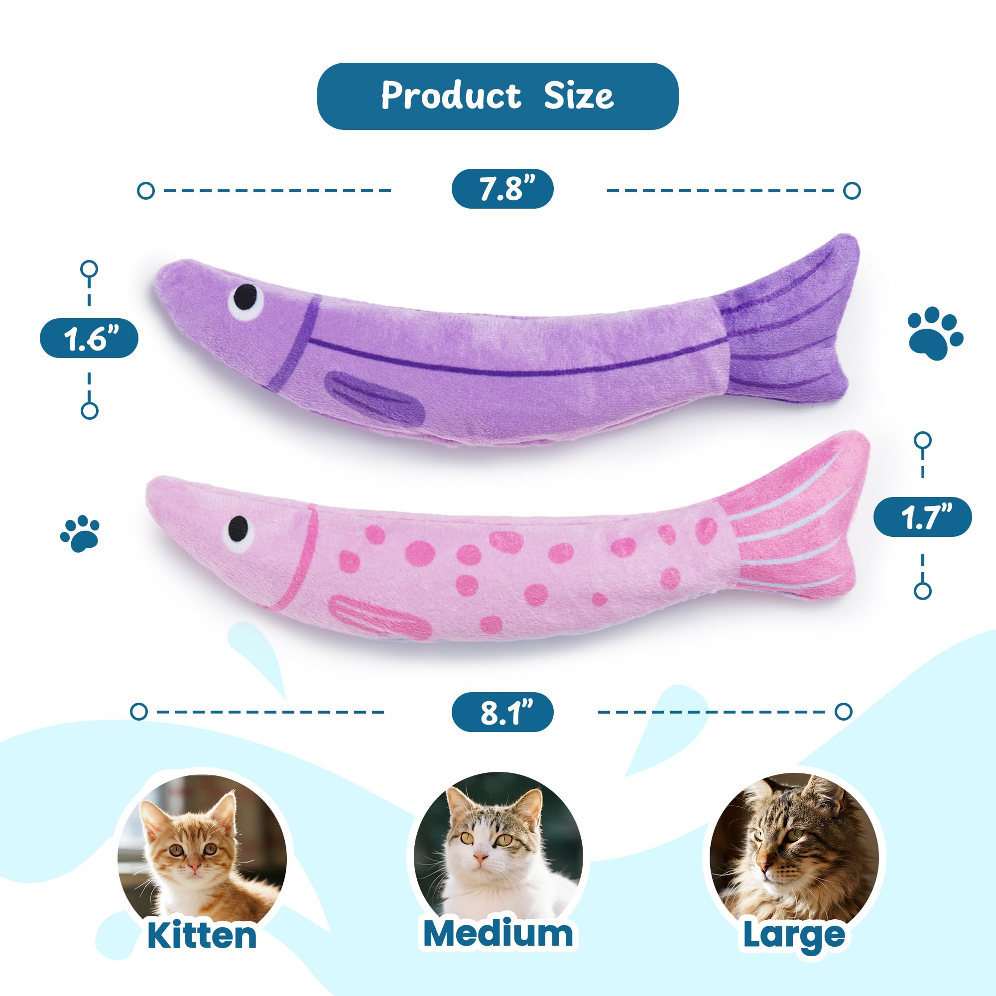 PURETOY Juguete de hierba gatera textura suave para masticación ligera.