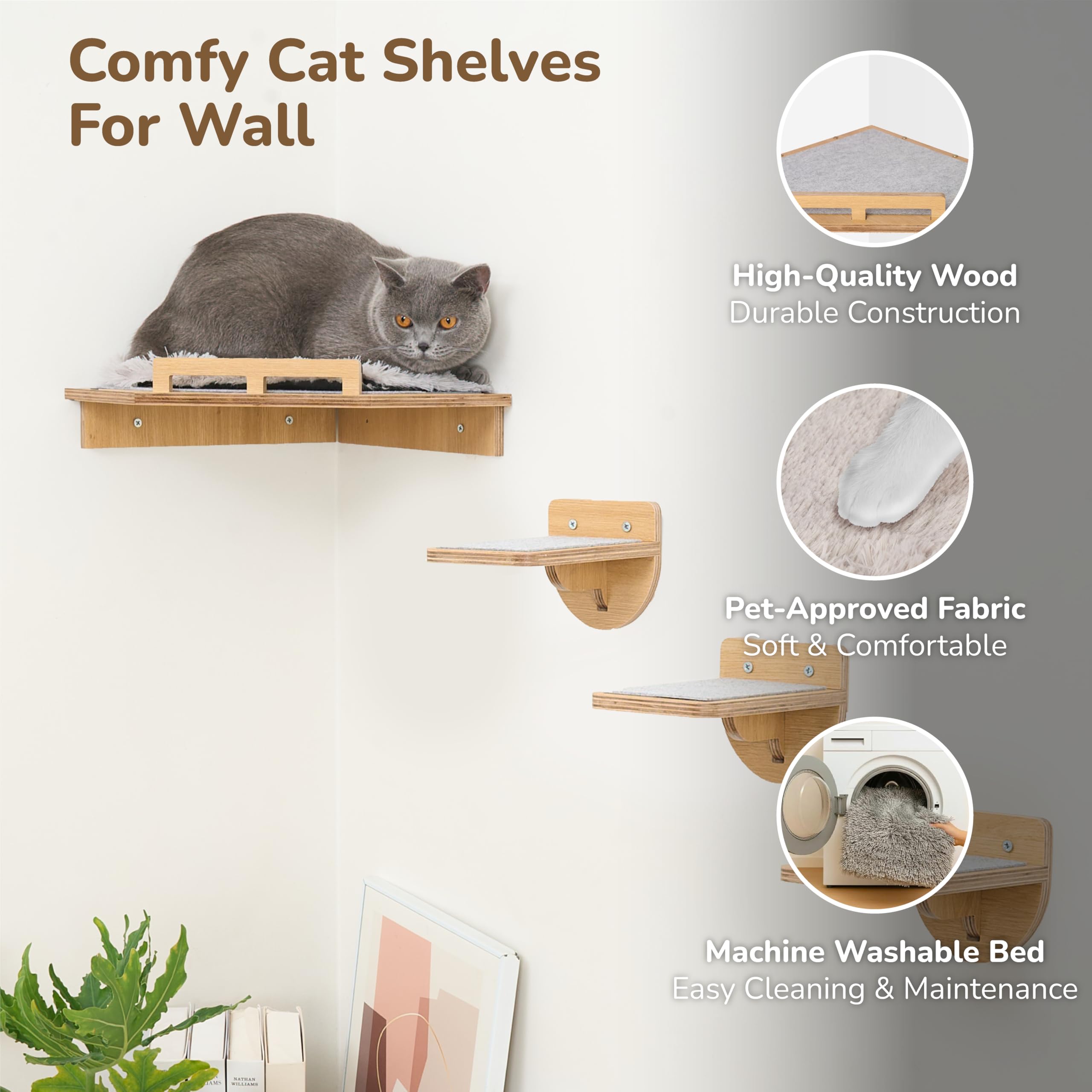 purhouse cojin lavable estante pared ofrece confort y limpieza sencilla